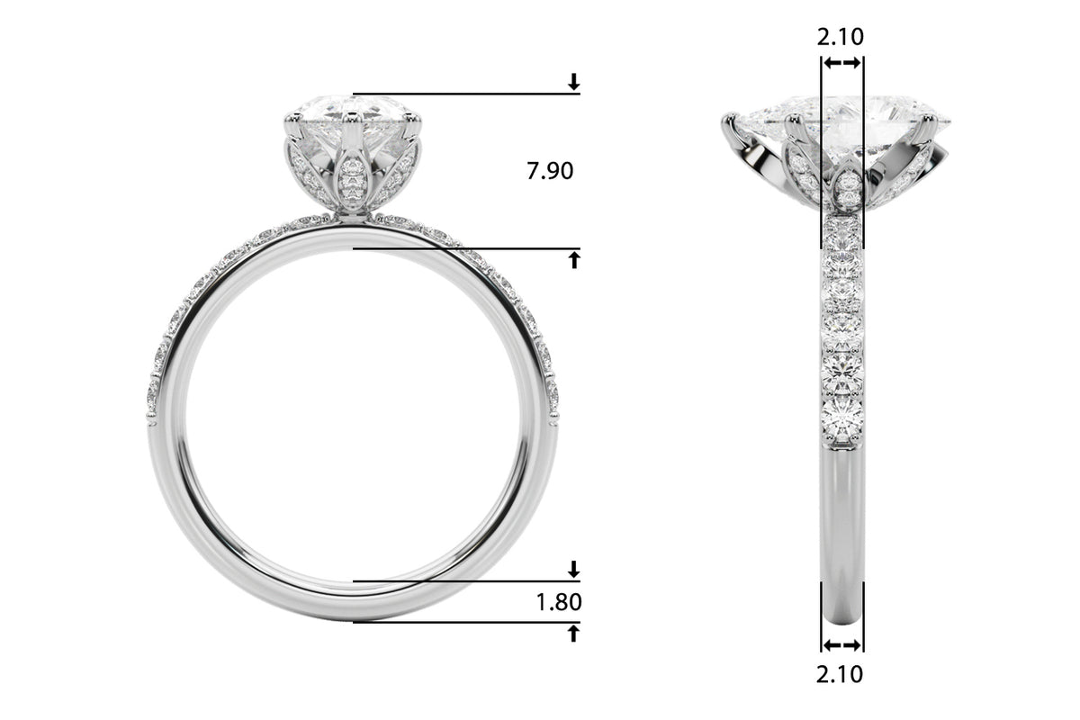 Floral Inspired Pear Engagement Ring