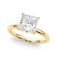 Floral Princess Cut Engagement Ring