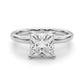 Floral Princess Cut Engagement Ring