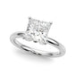 Floral Princess Cut Engagement Ring