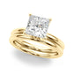 Floral Princess Cut Engagement Ring