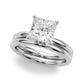 Floral Princess Cut Engagement Ring