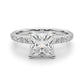 Floral Princess Cut Engagement Ring