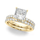 Floral Princess Cut Engagement Ring