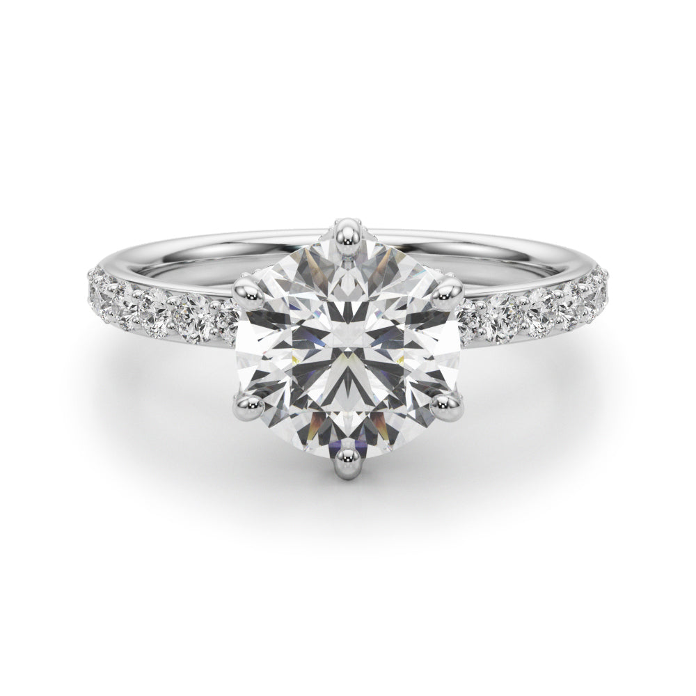 6-Prong Floral Engagement Ring