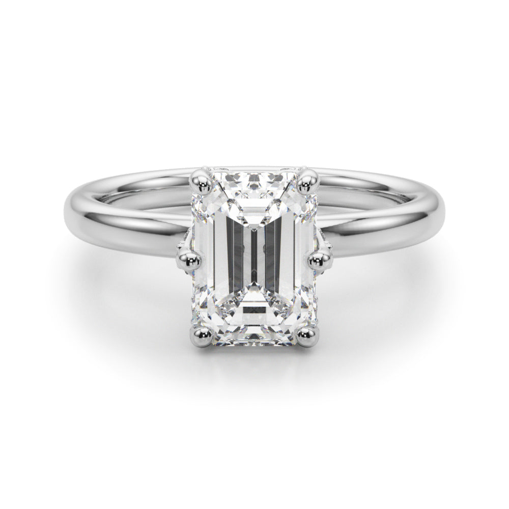 Contemporary Solitaire Plus Hidden Halo Engagement Ring