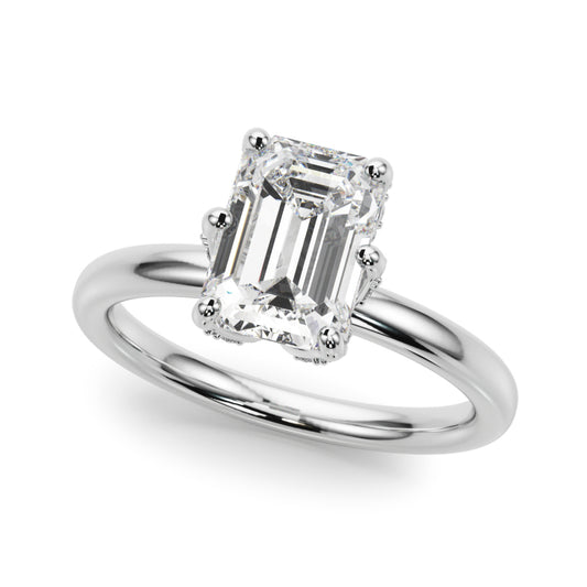 Contemporary Solitaire Plus Hidden Halo Engagement Ring