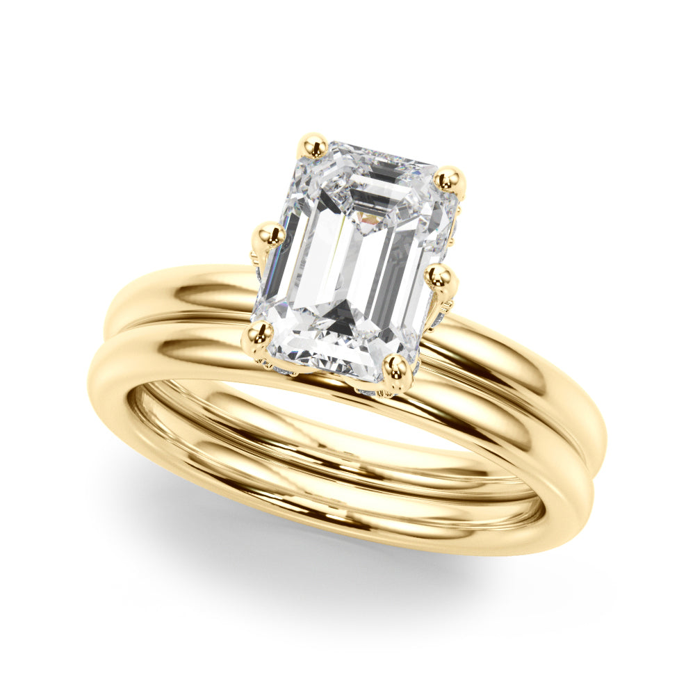 Contemporary Solitaire Plus Hidden Halo Engagement Ring