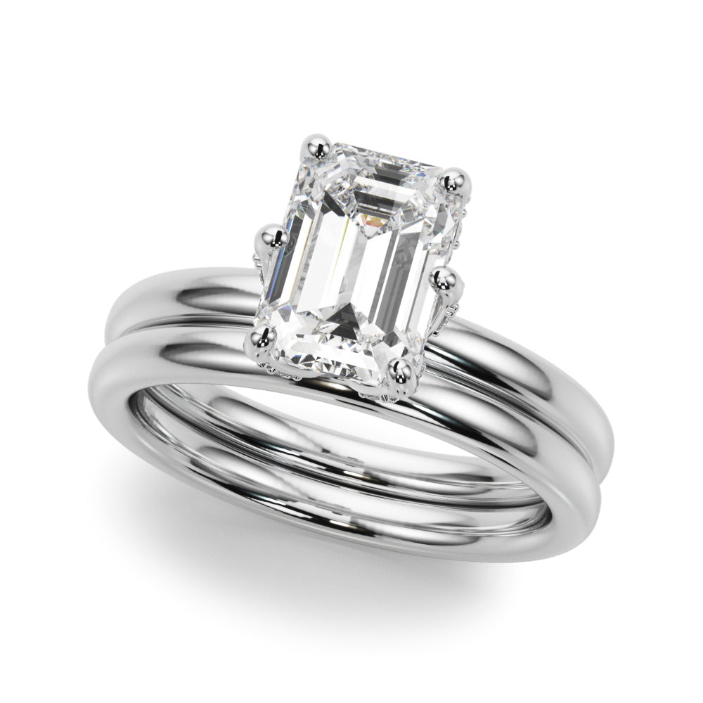Contemporary Solitaire Plus Hidden Halo Engagement Ring
