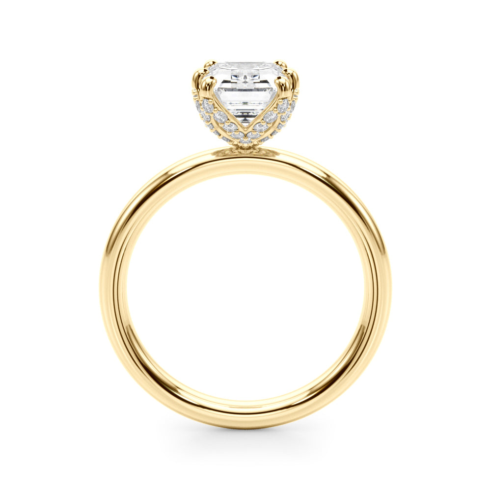 Contemporary Solitaire Plus Hidden Halo Engagement Ring