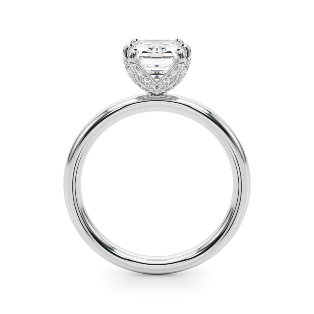 Contemporary Solitaire Plus Hidden Halo Engagement Ring