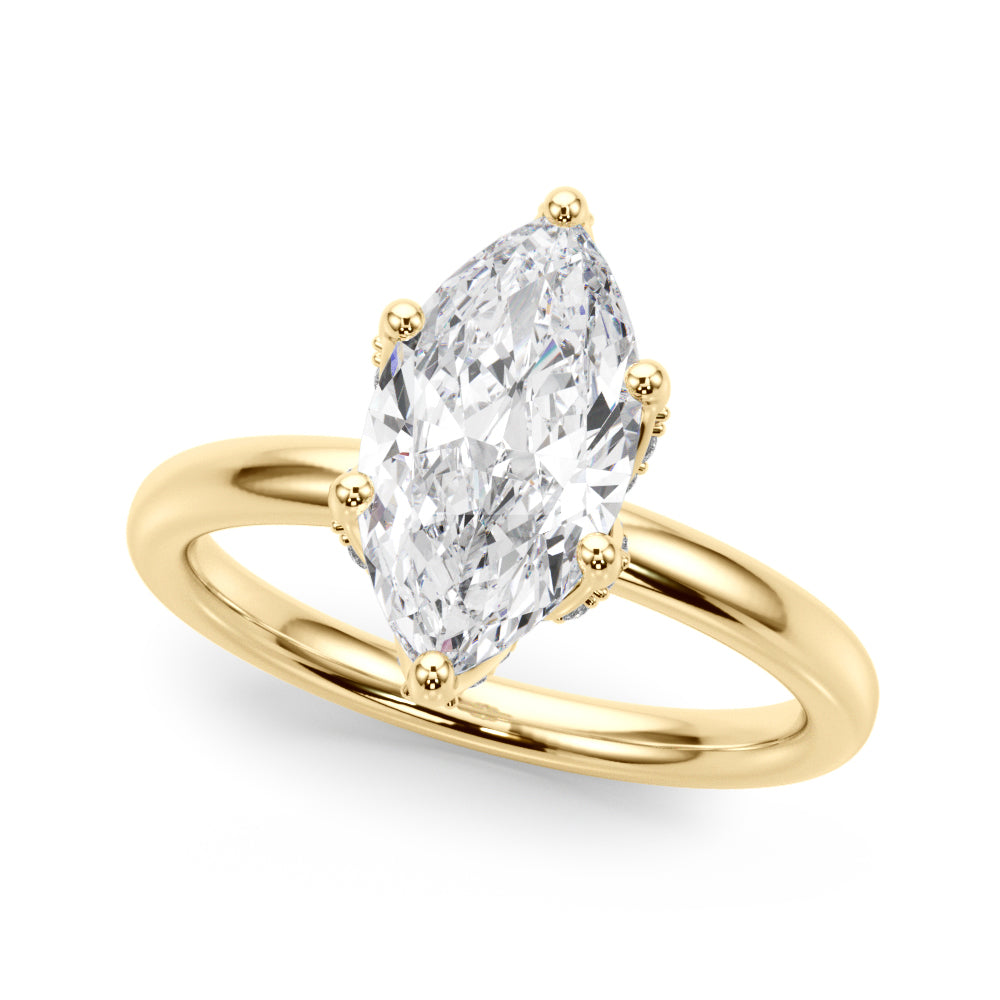 Floral Marquise Engagement Ring