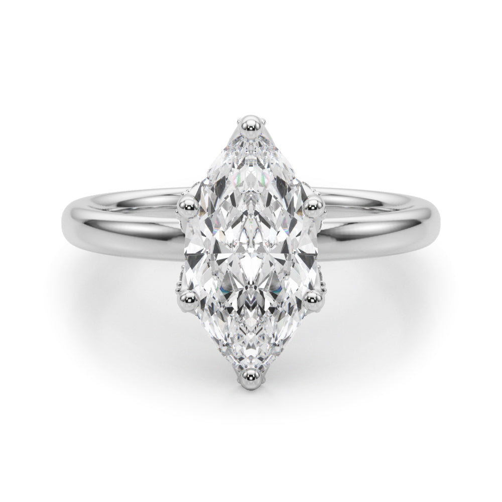 Floral Marquise Engagement Ring