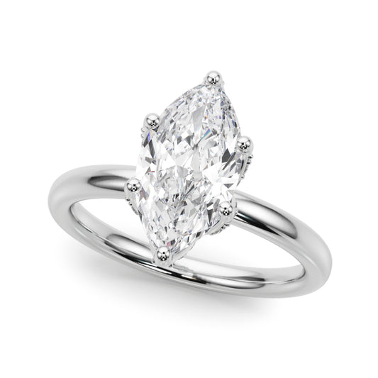 Floral Marquise Engagement Ring