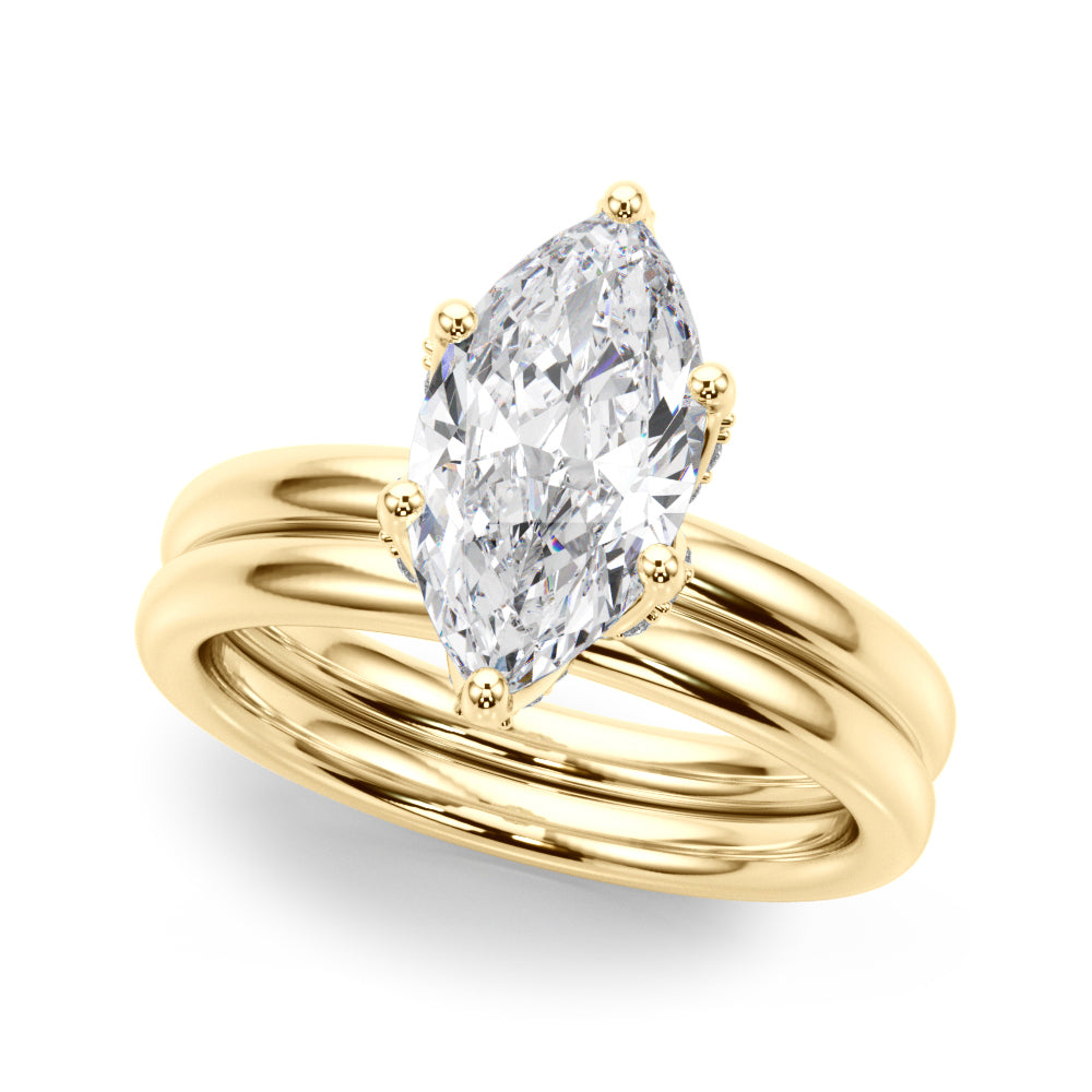 Floral Marquise Engagement Ring