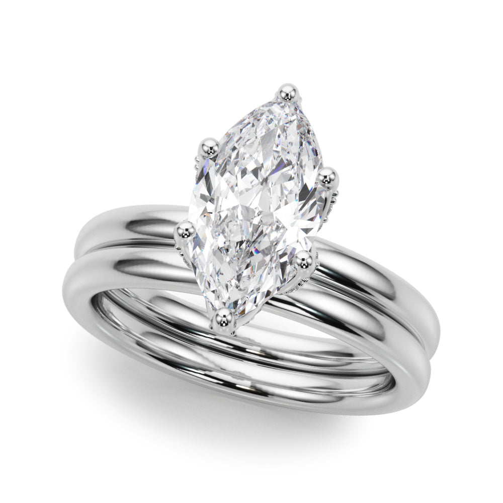 Floral Marquise Engagement Ring