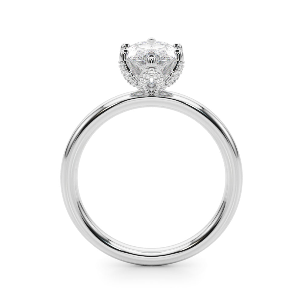 Floral Marquise Engagement Ring