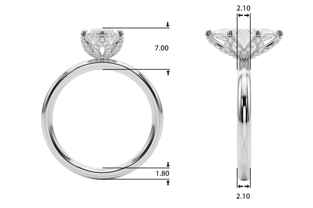 Floral Marquise Engagement Ring