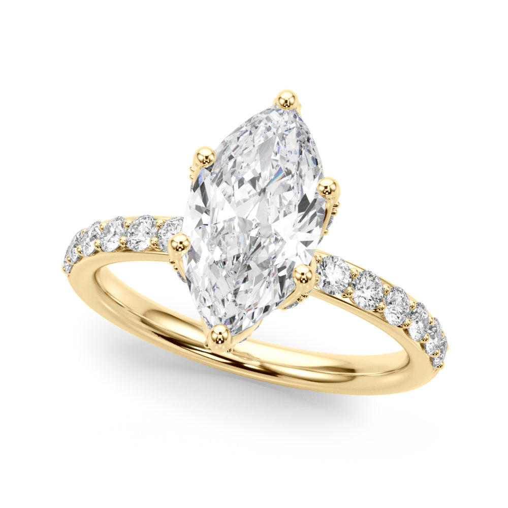 Floral Marquise Engagement Ring