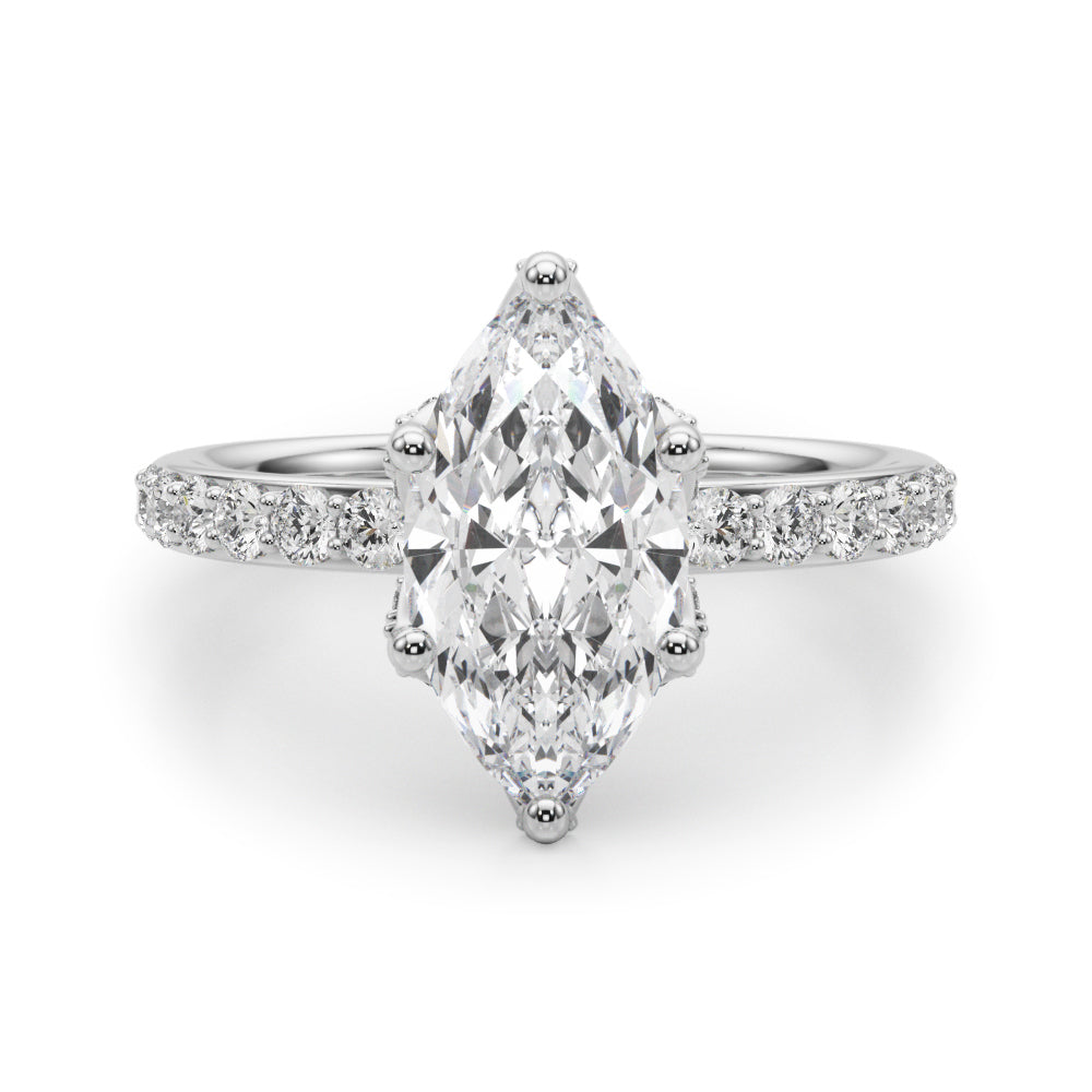 Floral Marquise Engagement Ring