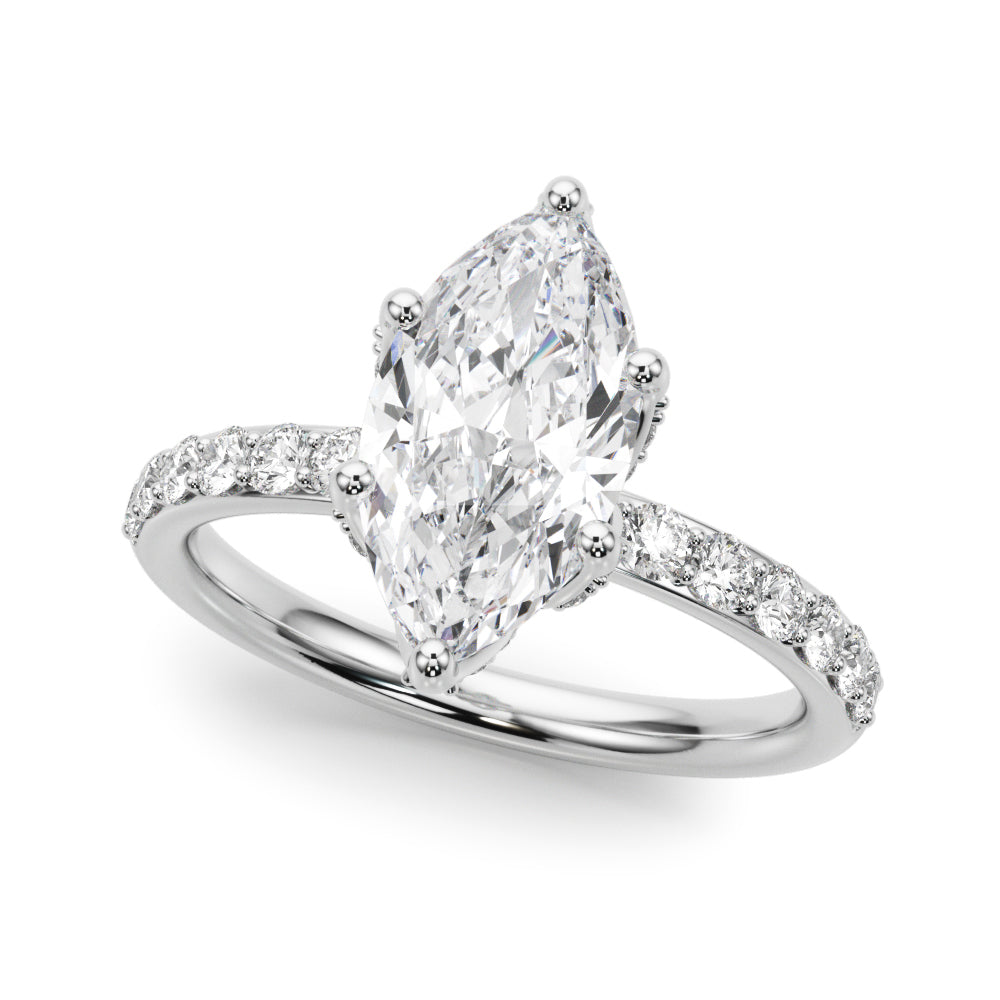 Floral Marquise Engagement Ring