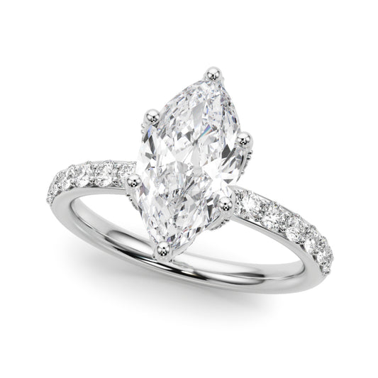Floral Marquise Engagement Ring