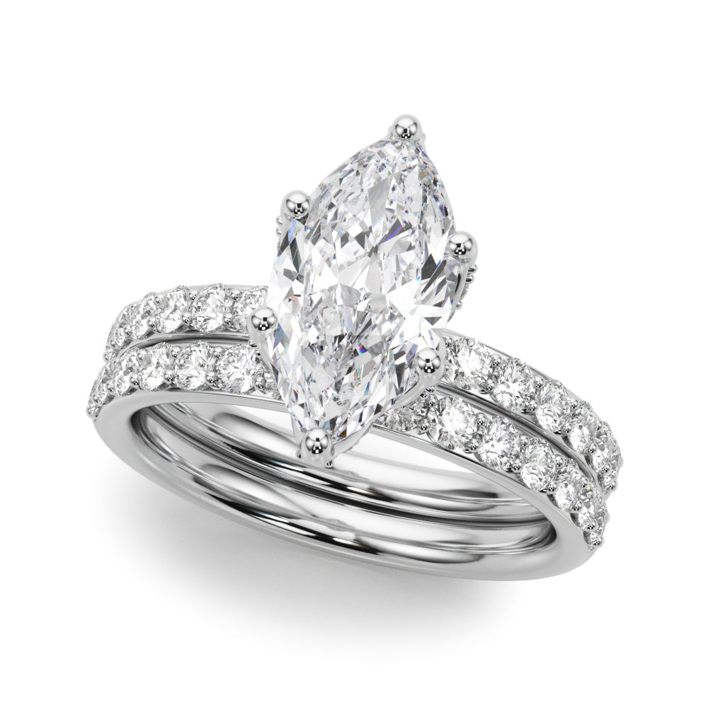 Floral Marquise Engagement Ring