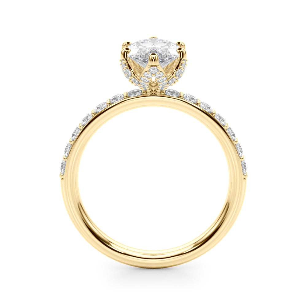 Floral Marquise Engagement Ring