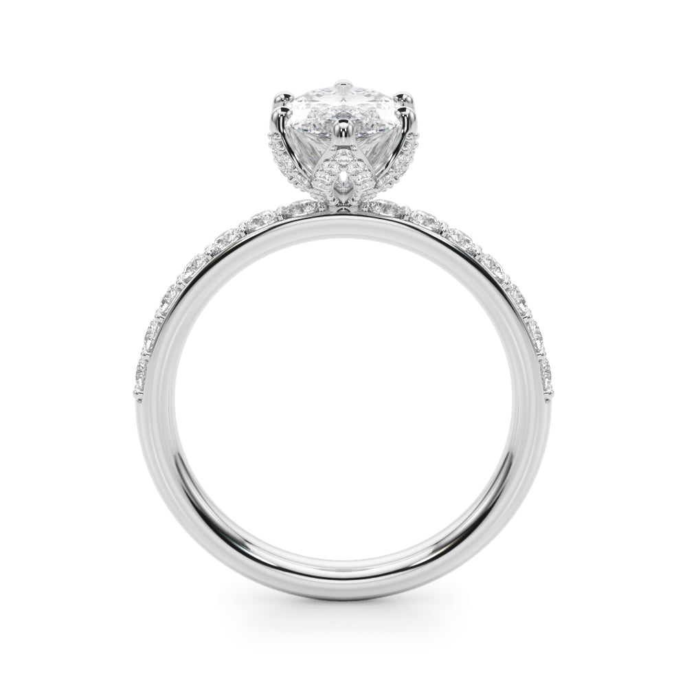 Floral Marquise Engagement Ring