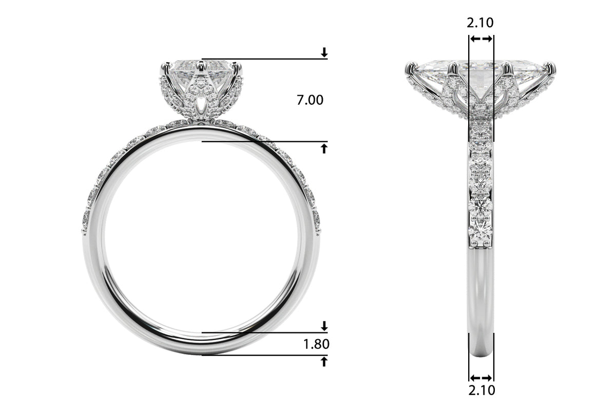 Floral Marquise Engagement Ring