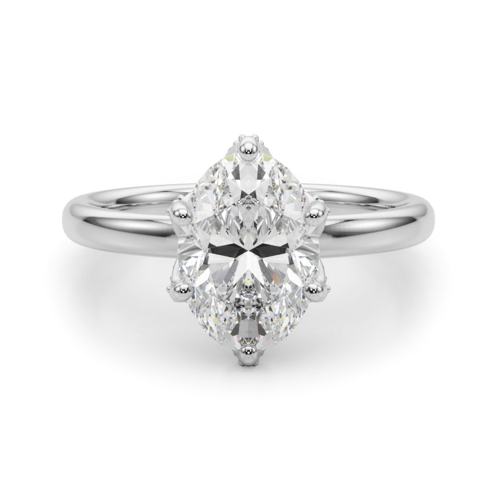 Floral Oval Engagement Ring