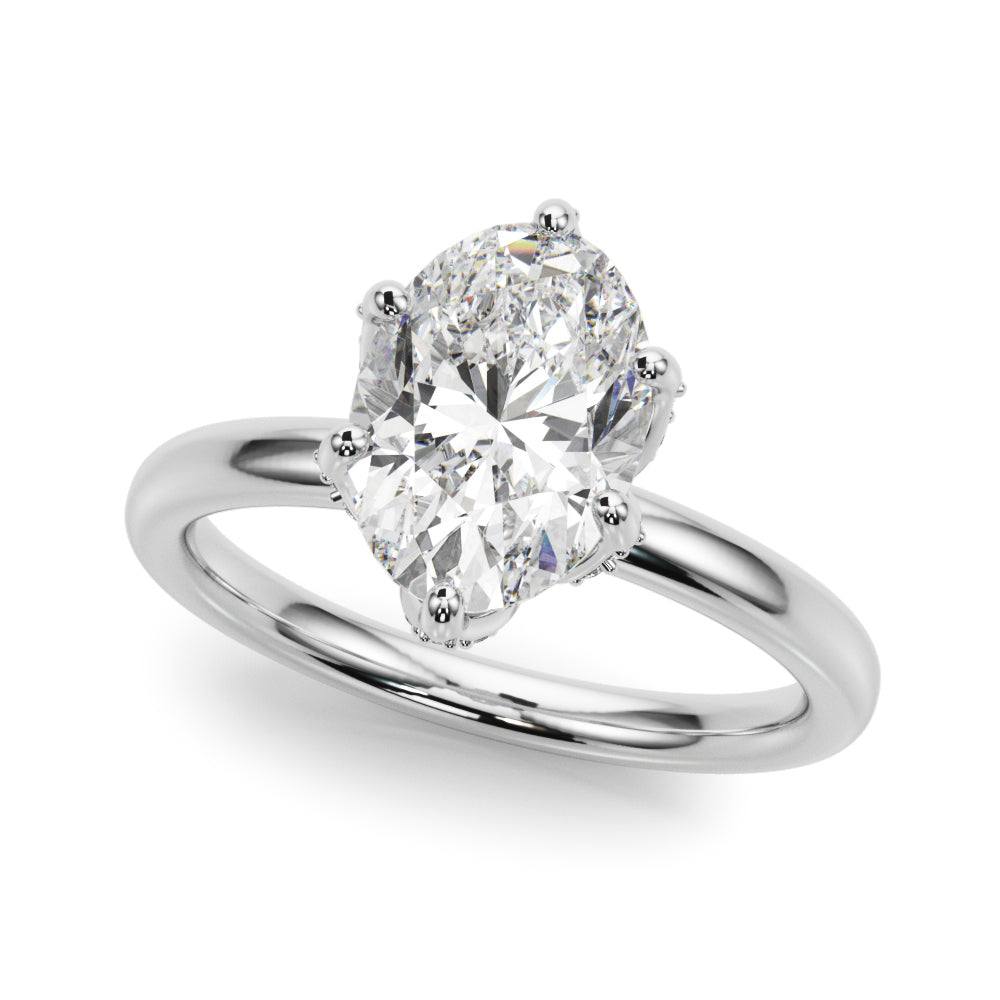 Floral Oval Engagement Ring