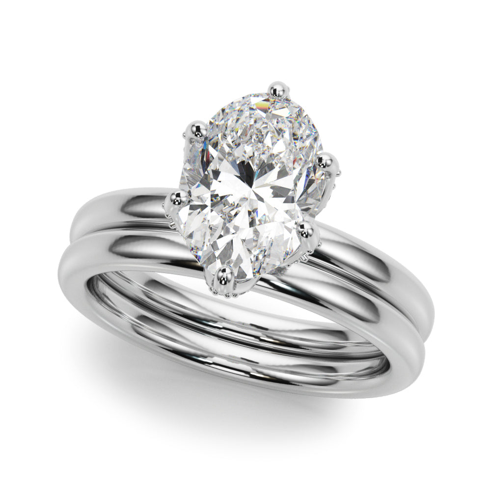 Floral Oval Engagement Ring