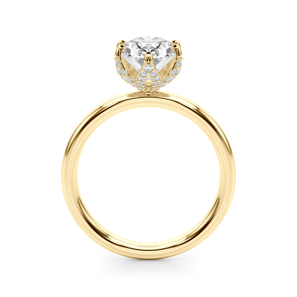 Floral Oval Engagement Ring