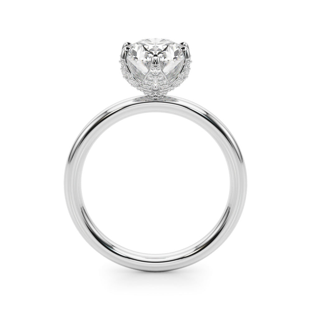 Floral Oval Engagement Ring