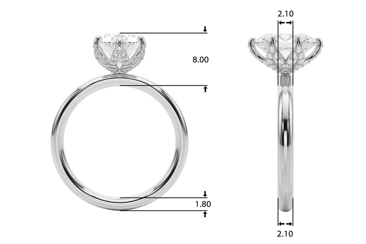 Floral Oval Engagement Ring