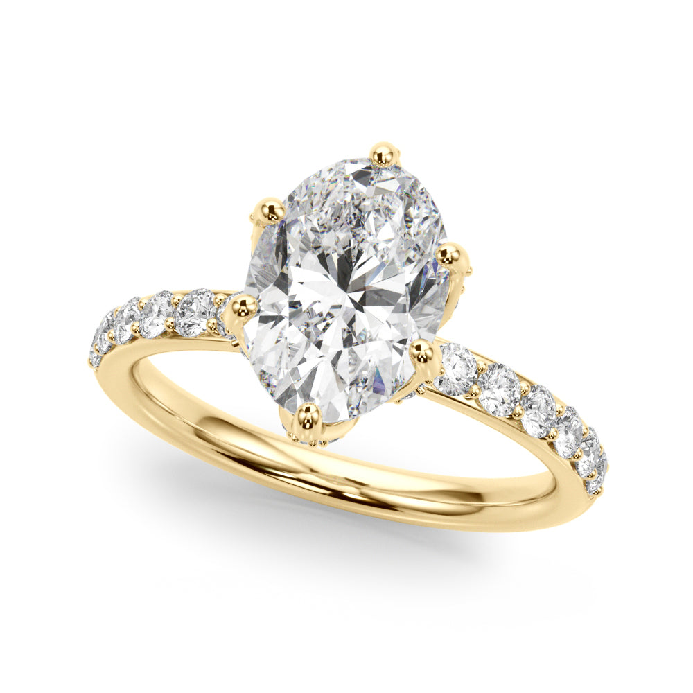 Floral Oval Engagement Ring