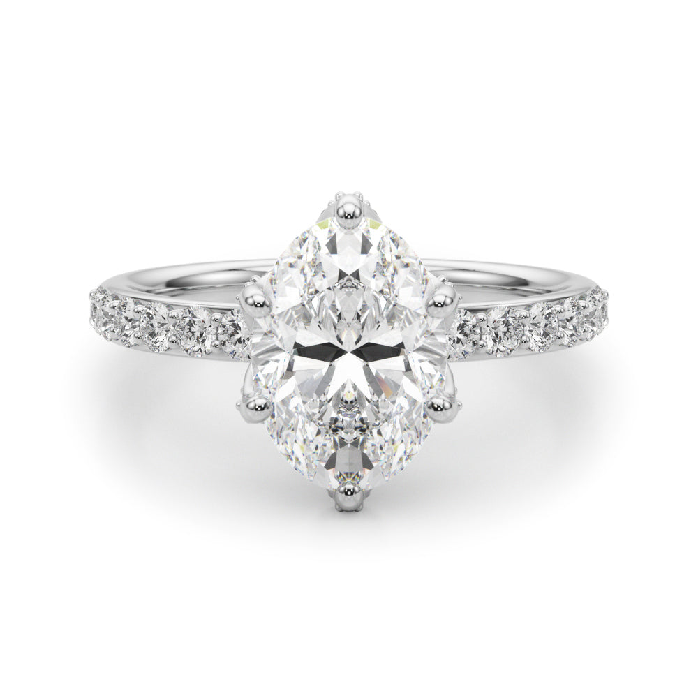 Floral Oval Engagement Ring