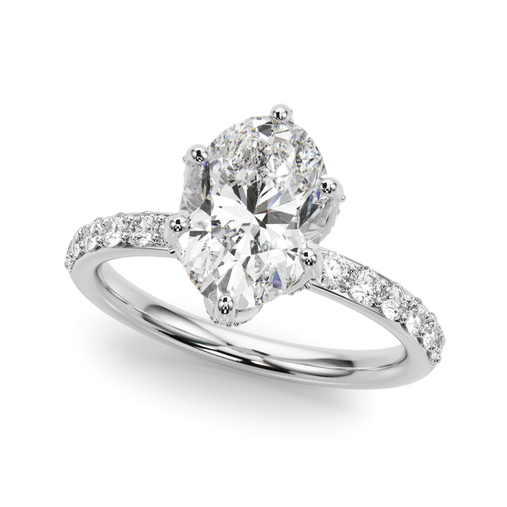 Floral Oval Engagement Ring