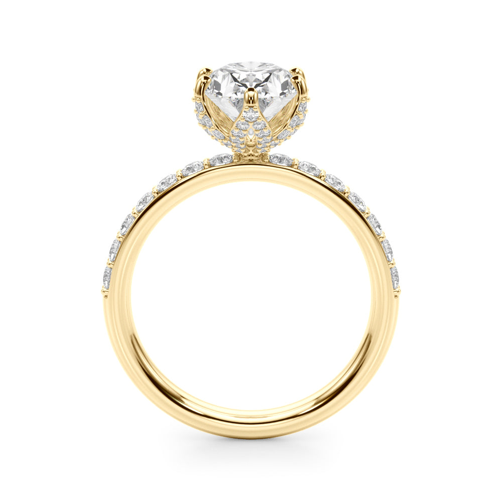 Floral Oval Engagement Ring