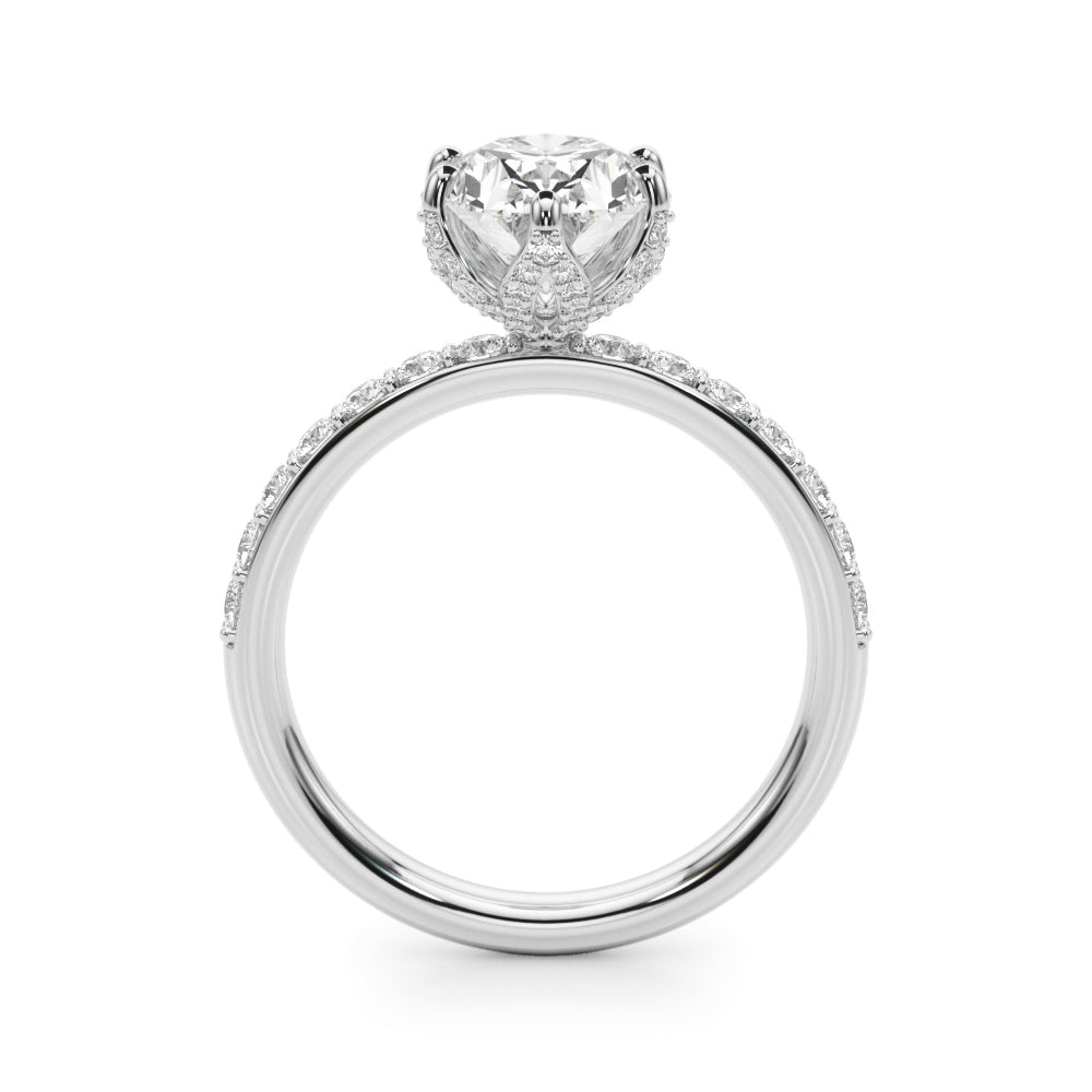 Floral Oval Engagement Ring