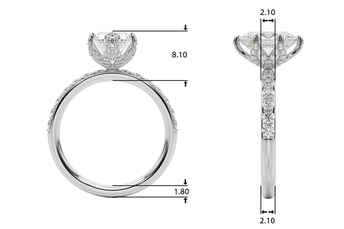 Floral Oval Engagement Ring