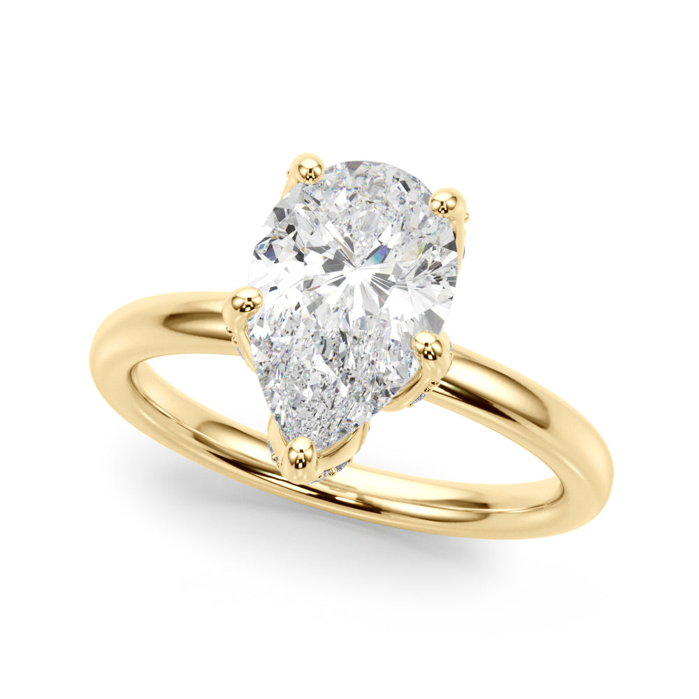 Floral Pear Engagement Ring