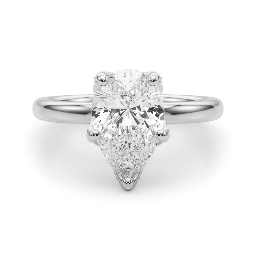 Floral Pear Engagement Ring