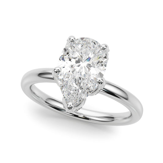 Floral Pear Engagement Ring