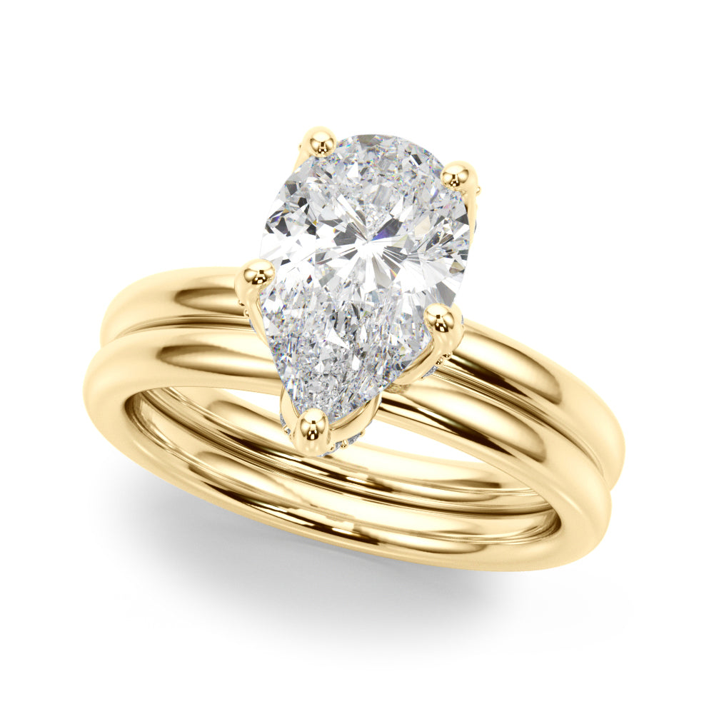 Floral Pear Engagement Ring