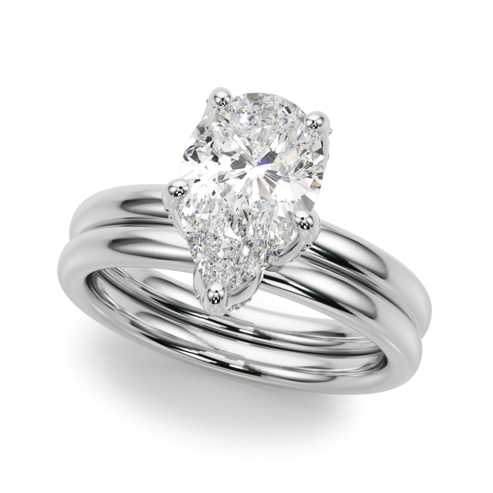 Floral Pear Engagement Ring