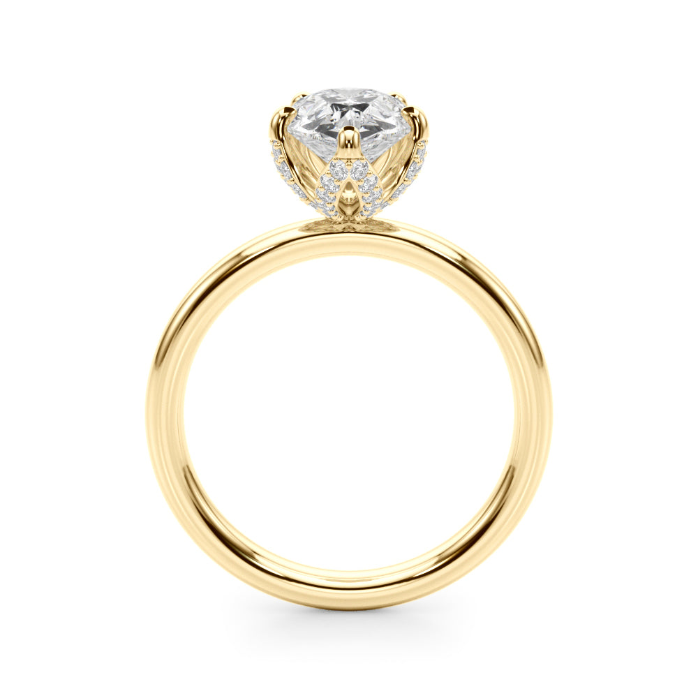 Floral Pear Engagement Ring
