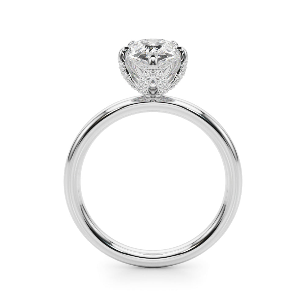 Floral Pear Engagement Ring