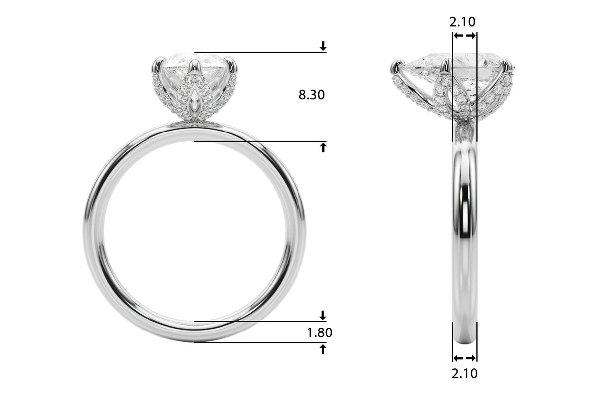 Floral Pear Engagement Ring